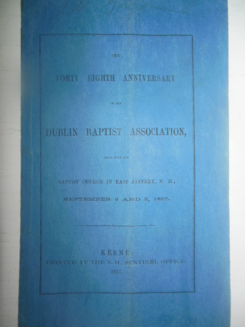 The Forty Eighth Anniversary of the Dublin Baptist Association Held ...